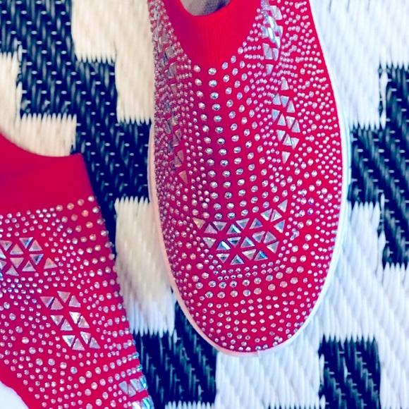 Size 10 Studded Red Sneakers - Picture 3 of 6